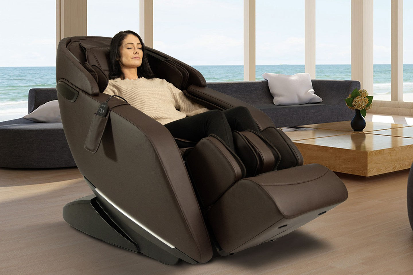 Kyota Genki M380 L-Track Massage Chair with One Touch Zero Gravity, Lumbar Heat, Slide Forward Space Saving