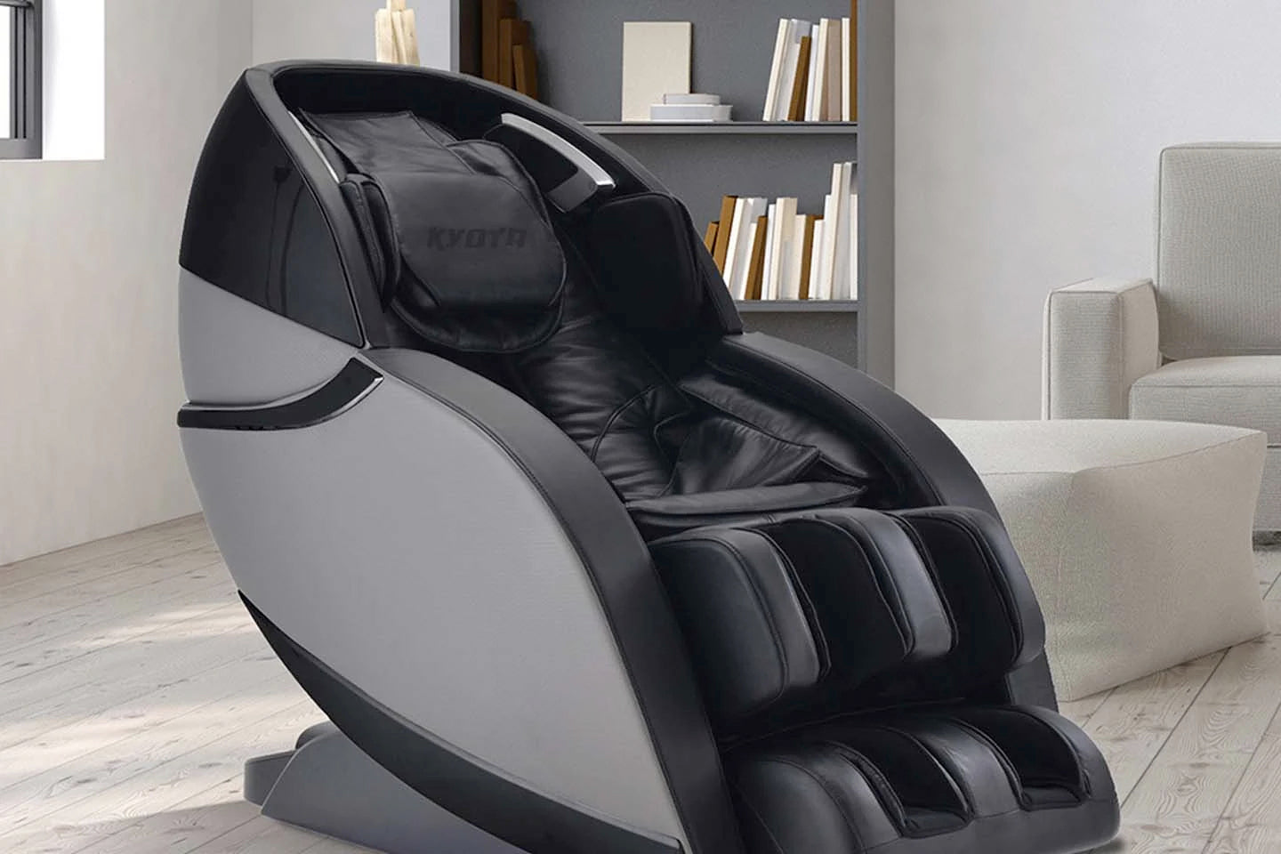 Kyota Kansha M878 4D L-Track Massage Chair with Weightless Zero Gravity Recline, Space-Saving, Lumbar Heat