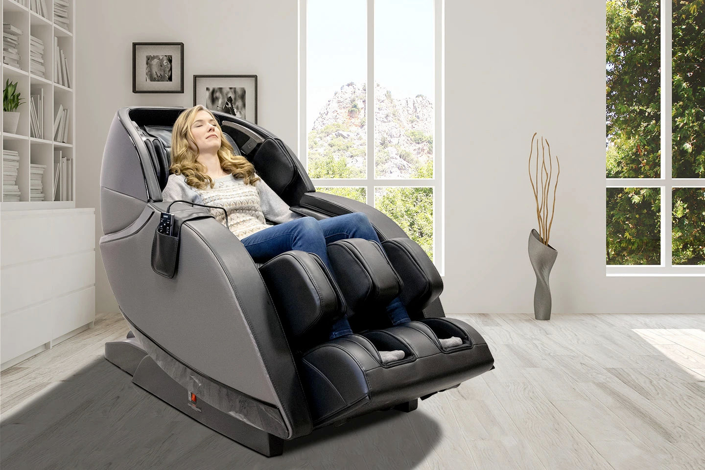 Kyota Kansha M878 4D L-Track Massage Chair with Weightless Zero Gravity Recline, Space-Saving, Lumbar Heat