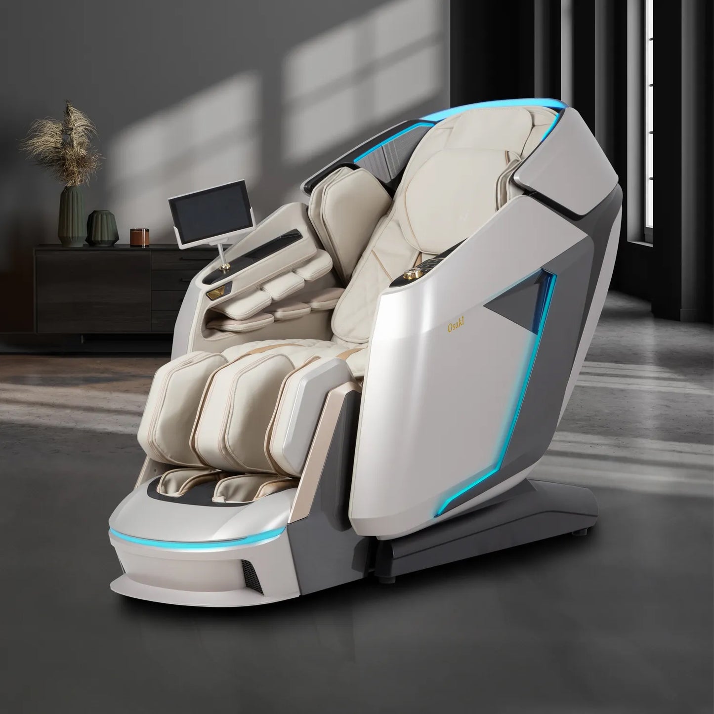 Osaki Grand Duo 4D+4D SL-Track Massage Chair with AI Technology, 3-Segment Armrest Airbags, Smart Body Scan System
